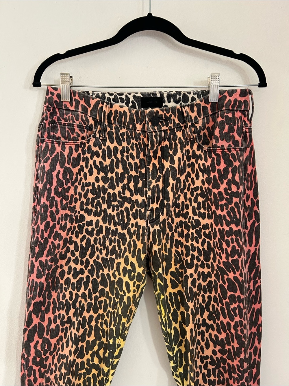 MOTHER High Waisted Looker Fray Ankle Skinny Jeans In Pink Horizon Size 29 - Picture 5 of 12